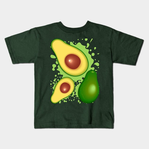 Avocado Fruity and Juicy Kids T-Shirt by BluedarkArt